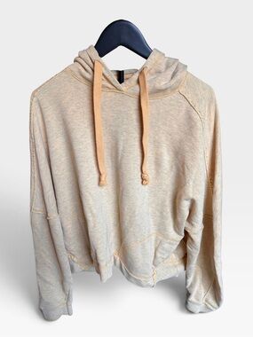 Free People Love Letter Cropped Hoodie Peach Size XS FLAW Minor Bleach Spot